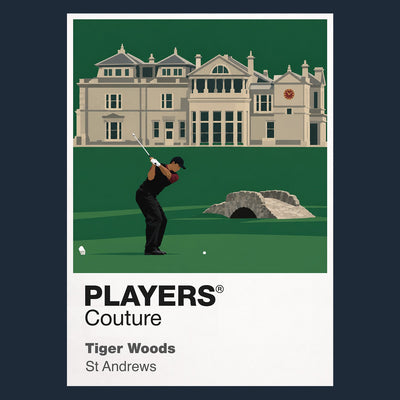 Tiger Woods St Andrews Icon Frame artwork in navy