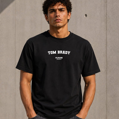 Tom Brady Men's T-Shirt — lifestyle photo, Black t-shirt