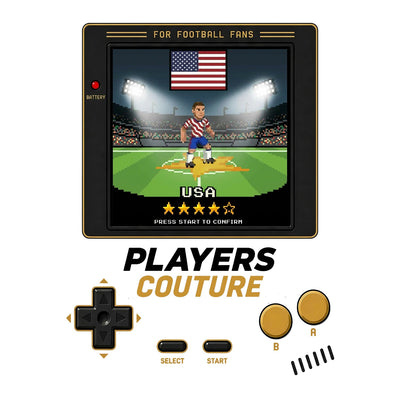 USA World Cup 8-Bit Kids T-Shirt retro gaming football design by Players Couture