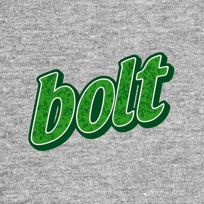 Usain Bolt Logo Men's T-Shirt – grey close-up detail shot of the Usain Bolt Players Couture logo design
