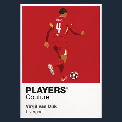 Virgil Van Dijk Liverpool Icon Frame Men's Hoodie — Navy Artwork