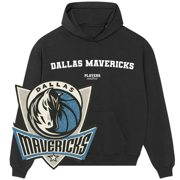 Black Players Couture Dallas Mavericks hoodie with team logo, premium sports fashion apparel