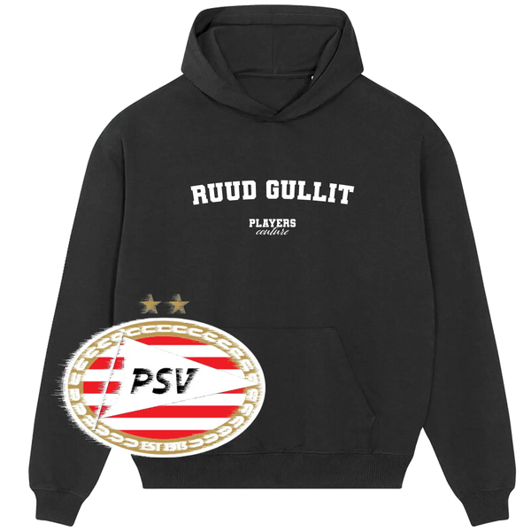Black Players Couture hoodie with RUUD GULLIT text and PSV football club logo