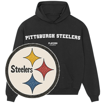 Black Pittsburgh Steelers hoodie by Players Couture with team logo and bold white lettering