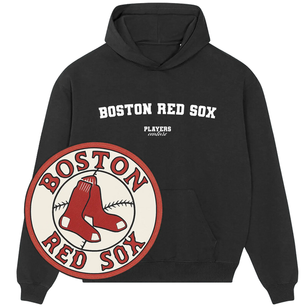 Boston Red Sox black hoodie by Players Couture with team logo and baseball graphic