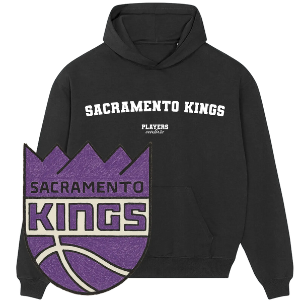 Sacramento Kings black hoodie by Players Couture with classic purple team logo
