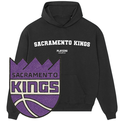 Sacramento Kings black hoodie by Players Couture with classic purple team logo