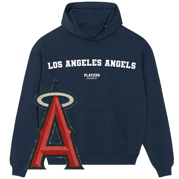 Navy Los Angeles Angels hoodie by Players Couture with bold team logo and sports fanwear style