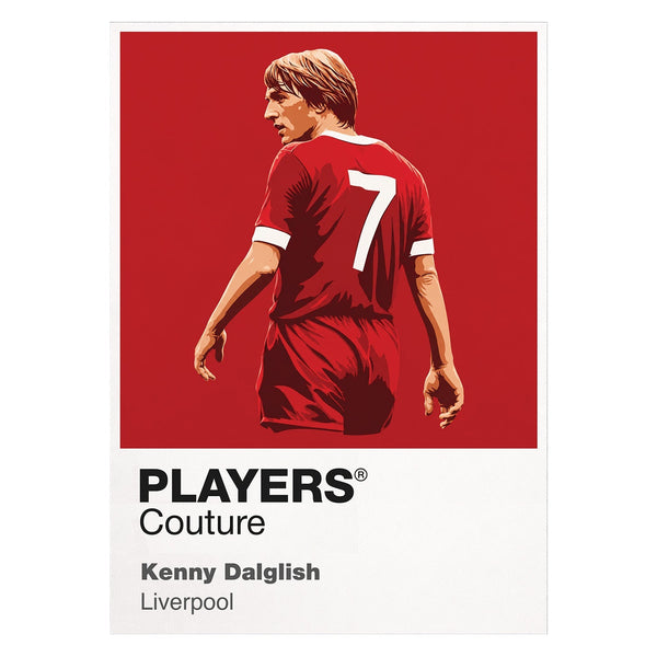 Kenny Dalglish Liverpool Icon Frame — Pantone-style player illustration art card