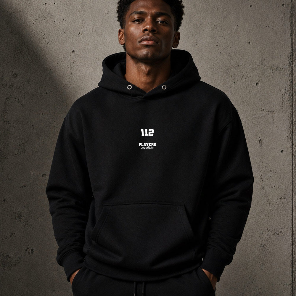 112 name-print hoodie - black