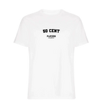 50 Cent t-shirt – white men's t-shirt with black 50 Cent letters and Players Couture logo on the chest