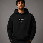 50-cent name-print hoodie - black