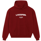 Liverpool hoodie – navy men's hoodie with white Liverpool letters and Players Couture logo on the chest