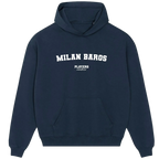 Milan Baros hoodie – black men's hoodie with white Milan Baros letters and Players Couture logo on the chest