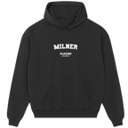 Milner hoodie – black men's hoodie with white Milner letters and Players Couture logo on the chest