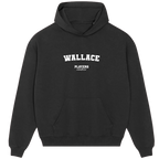 Wallace hoodie – grey men's hoodie with black Wallace letters and Players Couture logo on the chest