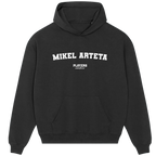 Mikel Arteta hoodie – navy men's hoodie with white Mikel Arteta letters and Players Couture logo on the chest