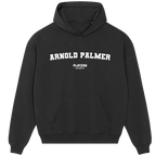 Arnold Palmer hoodie – navy men's hoodie with white Arnold Palmer letters and Players Couture logo on the chest