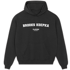 Brooks Koepka hoodie – grey men's hoodie with black Brooks Koepka letters and Players Couture logo on the chest