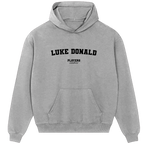 Luke Donald hoodie – black men's hoodie with white Luke Donald letters and Players Couture logo on the chest
