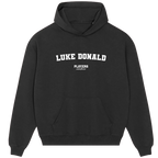 Luke Donald hoodie – grey men's hoodie with black Luke Donald letters and Players Couture logo on the chest