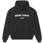 Shane Lowry hoodie – red men's hoodie with white Shane Lowry letters and Players Couture logo on the chest
