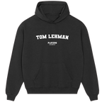 Tom Lehman hoodie – navy men's hoodie with white Tom Lehman letters and Players Couture logo on the chest
