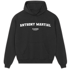 Anthony Martial hoodie – grey men's hoodie with black Anthony Martial letters and Players Couture logo on the chest
