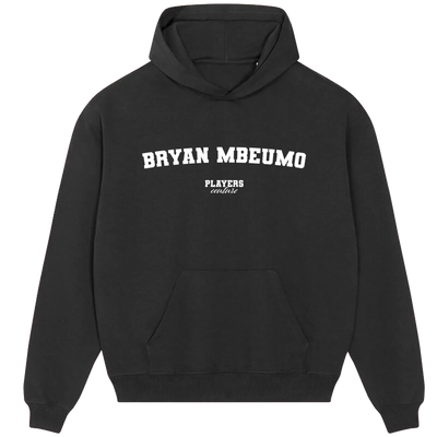 Bryan Mbeumo hoodie – navy men's hoodie with white Bryan Mbeumo letters and Players Couture logo on the chest