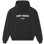 Cody Gakpo hoodie – red men's hoodie with white Cody Gakpo letters and Players Couture logo on the chest