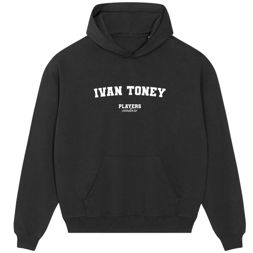 Ivan Toney hoodie – navy men's hoodie with white Ivan Toney letters and Players Couture logo on the chest