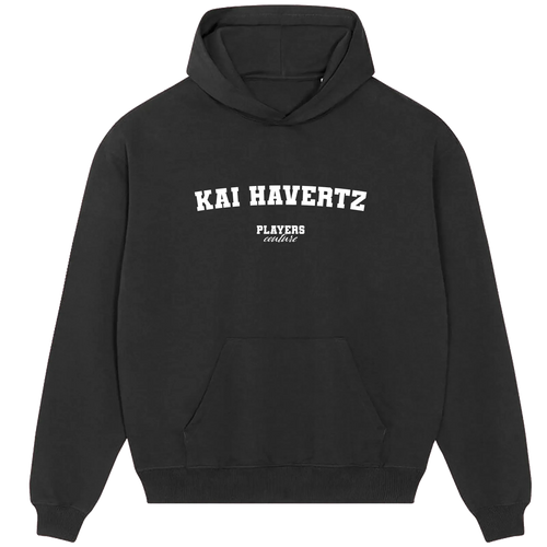 Kai Havertz hoodie – navy men's hoodie with white Kai Havertz letters and Players Couture logo on the chest