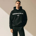 Mohamed Salah hoodie – red men's hoodie with white Mohamed Salah letters and Players Couture logo on the chest