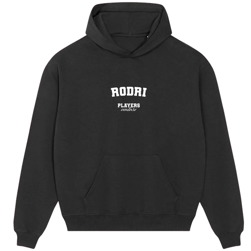 Rodri hoodie – navy men's hoodie with white Rodri letters and Players Couture logo on the chest