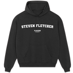Steven Fletcher hoodie – red men's hoodie with white Steven Fletcher letters and Players Couture logo on the chest