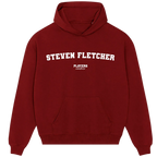 Steven Fletcher hoodie – grey men's hoodie with black Steven Fletcher letters and Players Couture logo on the chest