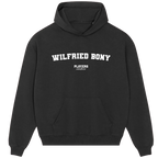 Wilfried Bony hoodie – navy men's hoodie with white Wilfried Bony letters and Players Couture logo on the chest