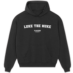 Luke The Nuke hoodie – black men's hoodie with white Luke The Nuke letters and Players Couture logo on the chest
