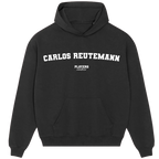 Carlos Reutemann hoodie – navy men's hoodie with white Carlos Reutemann letters and Players Couture logo on the chest