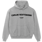 Carlos Reutemann hoodie – red men's hoodie with white Carlos Reutemann letters and Players Couture logo on the chest