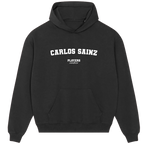 Carlos Sainz hoodie – black men's hoodie with white Carlos Sainz letters and Players Couture logo on the chest