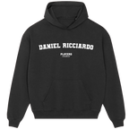 Daniel Ricciardo hoodie – red men's hoodie with white Daniel Ricciardo letters and Players Couture logo on the chest