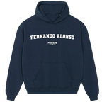 Fernando Alonso hoodie – black men's hoodie with white Fernando Alonso letters and Players Couture logo on the chest