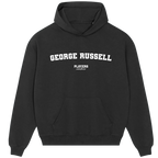 George Russell hoodie – red men's hoodie with white George Russell letters and Players Couture logo on the chest
