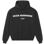 Kevin Magnussen hoodie – grey men's hoodie with black Kevin Magnussen letters and Players Couture logo on the chest