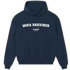 Mika Hakkinen hoodie – black men's hoodie with white Mika Hakkinen letters and Players Couture logo on the chest