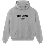 Niki Lauda hoodie – red men's hoodie with white Niki Lauda letters and Players Couture logo on the chest