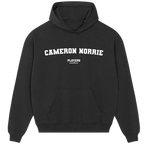 Cameron Norrie hoodie – grey men's hoodie with black Cameron Norrie letters and Players Couture logo on the chest