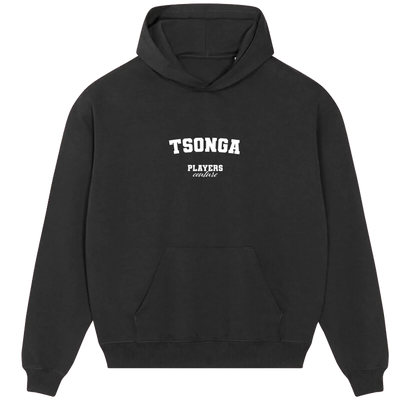Tsonga hoodie – navy men's hoodie with white Tsonga letters and Players Couture logo on the chest
