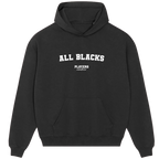 All Blacks hoodie – navy men's hoodie with white All Blacks letters and Players Couture logo on the chest
